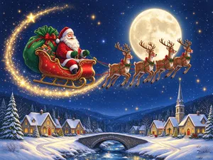 Santa's Sleigh jigsaw puzzle
